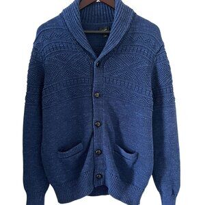 J Crew Button Front Cardigan Sweater In Blue Size L